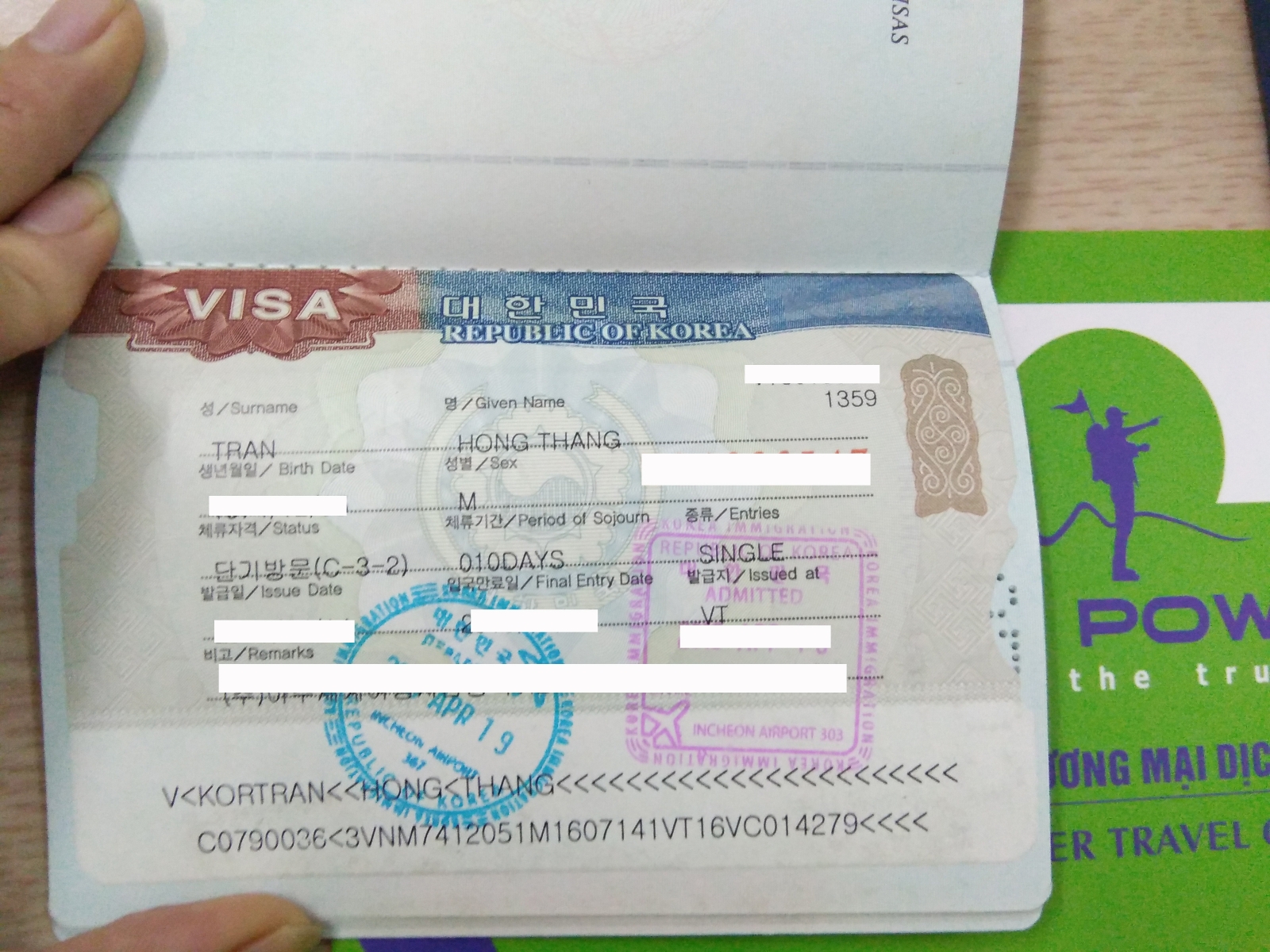 Chúc mừng visa Hàn Quốc